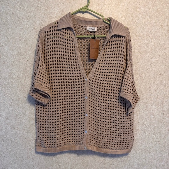 wihelmina Sweaters - Stylish Tan Knit Cardigan